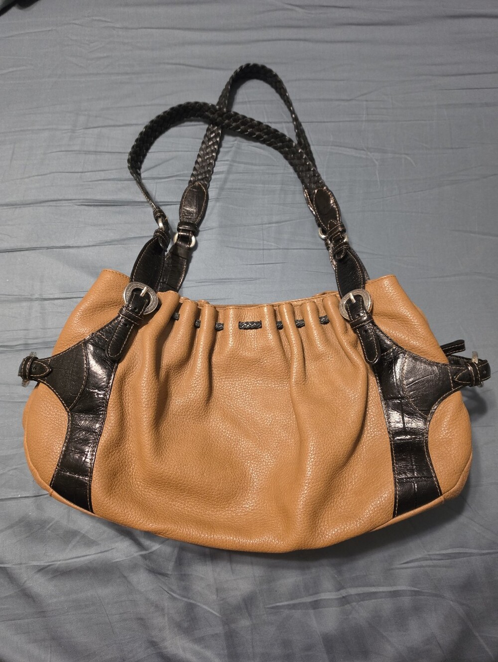 Brighton Caramel Brown Leather Shoulder Bag GUC
